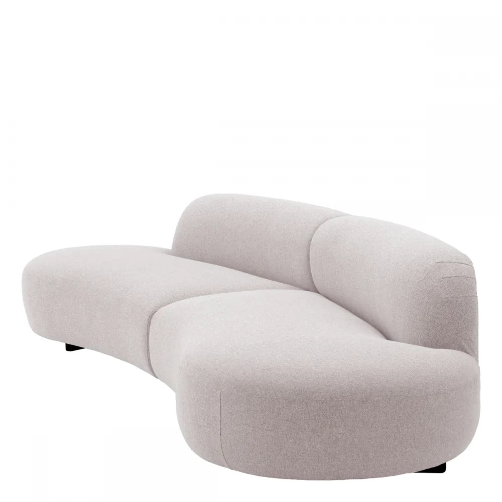 Canapea de exterior fixa de 2 locuri tapitata cu Stofa Mauritius Gri L305x111cm Bjorn S Eichholtz