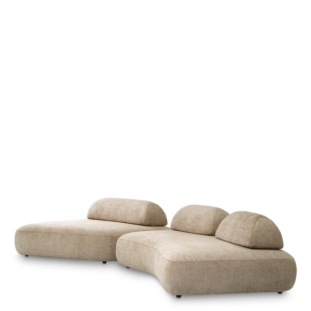 Canapea formata din 2 module tapitat cu Stofa Lyssa Bej sand L232/172xA173/185xH78cm Residenza Eichholtz