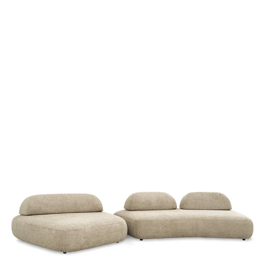 Canapea formata din 2 module tapitat cu Stofa Lyssa Bej sand L232/172xA173/185xH78cm Residenza Eichholtz