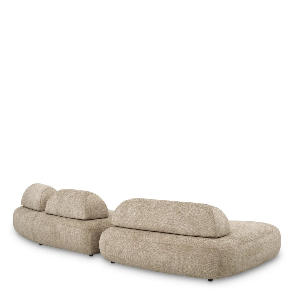 Canapea formata din 2 module tapitat cu Stofa Lyssa Bej sand L232/172xA173/185xH78cm Residenza Eichholtz