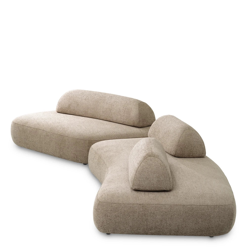 Canapea formata din 2 module tapitat cu Stofa Lyssa Bej sand L232/172xA173/185xH78cm Residenza Eichholtz