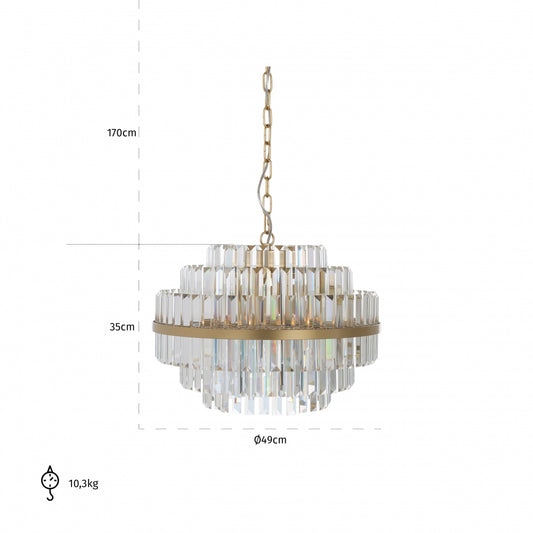 Candelabru din Metal si Cristal Auriu/Transparent D49xH170cm Desire Richmond Interiors