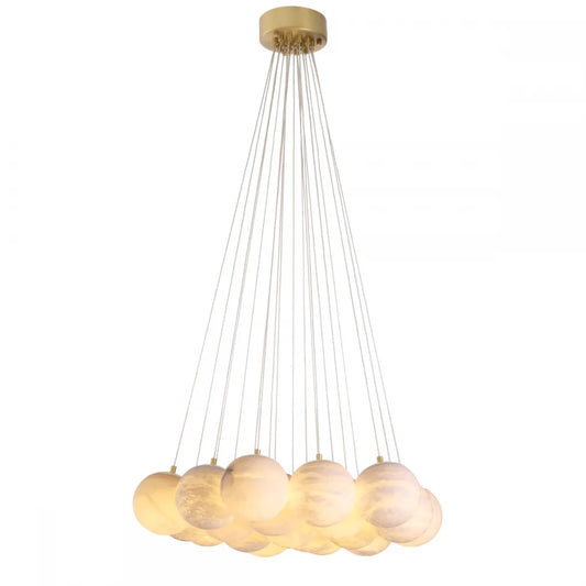 Candelabru din Otel inoxdabil Alama atichizata si Alabastru Alb H170xD75cm Sphinx L Eichholtz