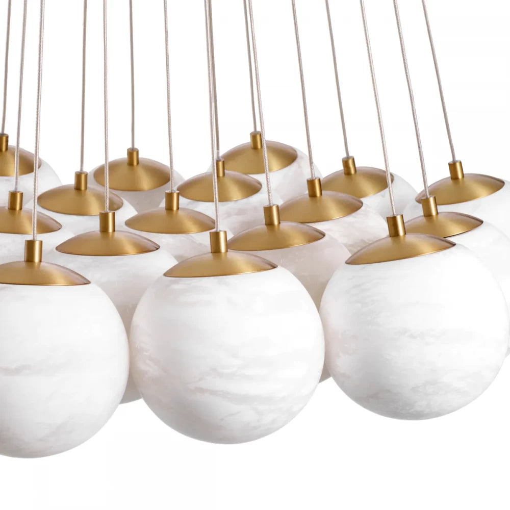 Candelabru din Otel inoxdabil Alama atichizata si Alabastru Alb H170xD75cm Sphinx L Eichholtz