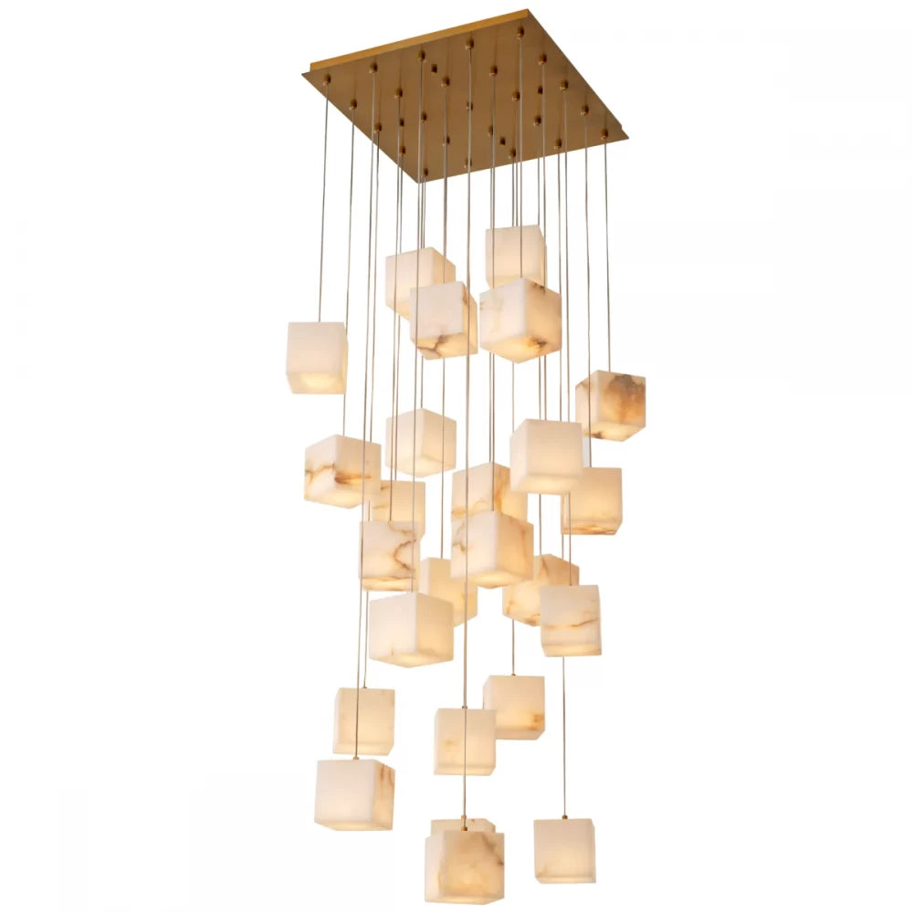 Candelabru din Otel inoxdabil Alama atichizata si Alabastru Alb H180xL60cm Duboce Eichholtz