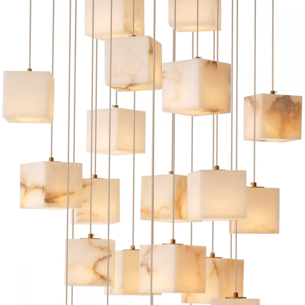 Candelabru din Otel inoxdabil Alama atichizata si Alabastru Alb H180xL60cm Duboce Eichholtz