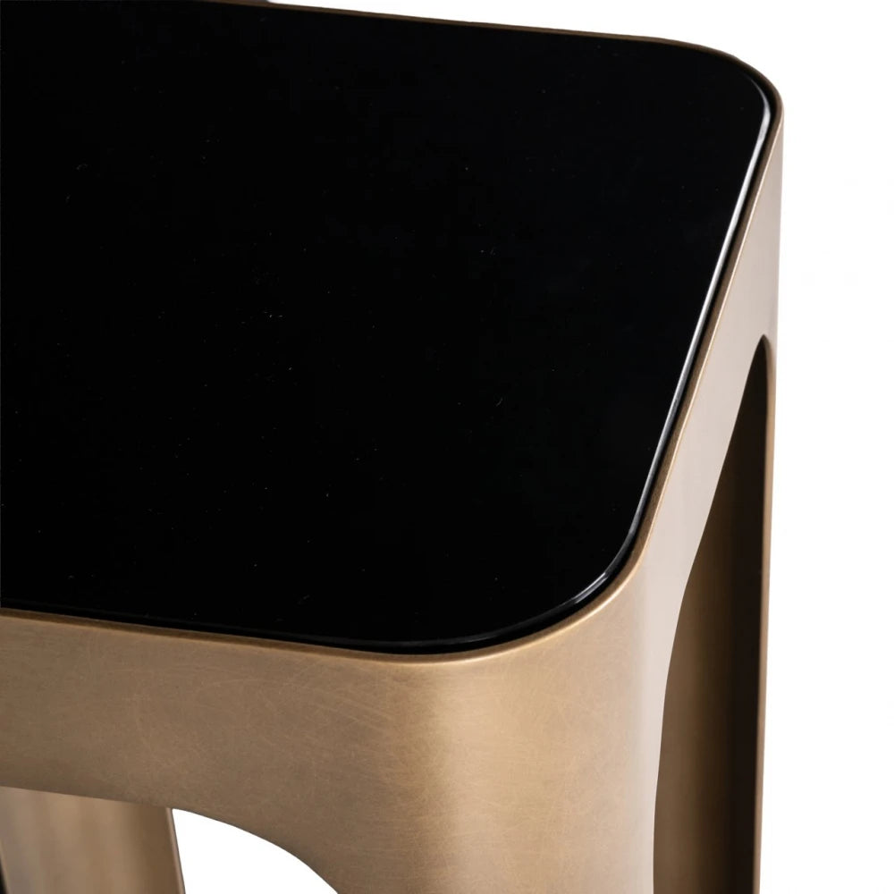 Coloana din Metal Alama si Ceramica/Sticla Bej/Negru L30xH100cm Claridge Richmond interiors