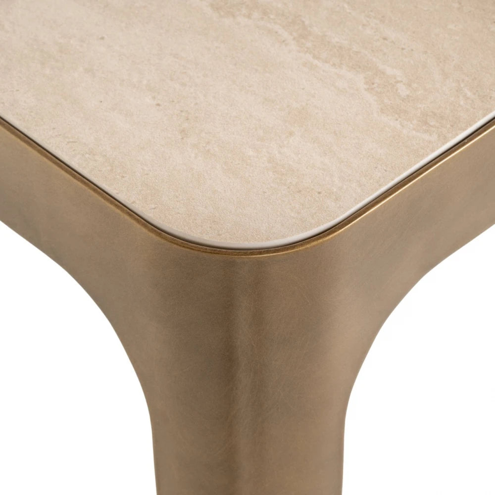 Coloana din Metal Alama si Ceramica/Sticla Bej/Negru L30xH100cm Claridge Richmond interiors