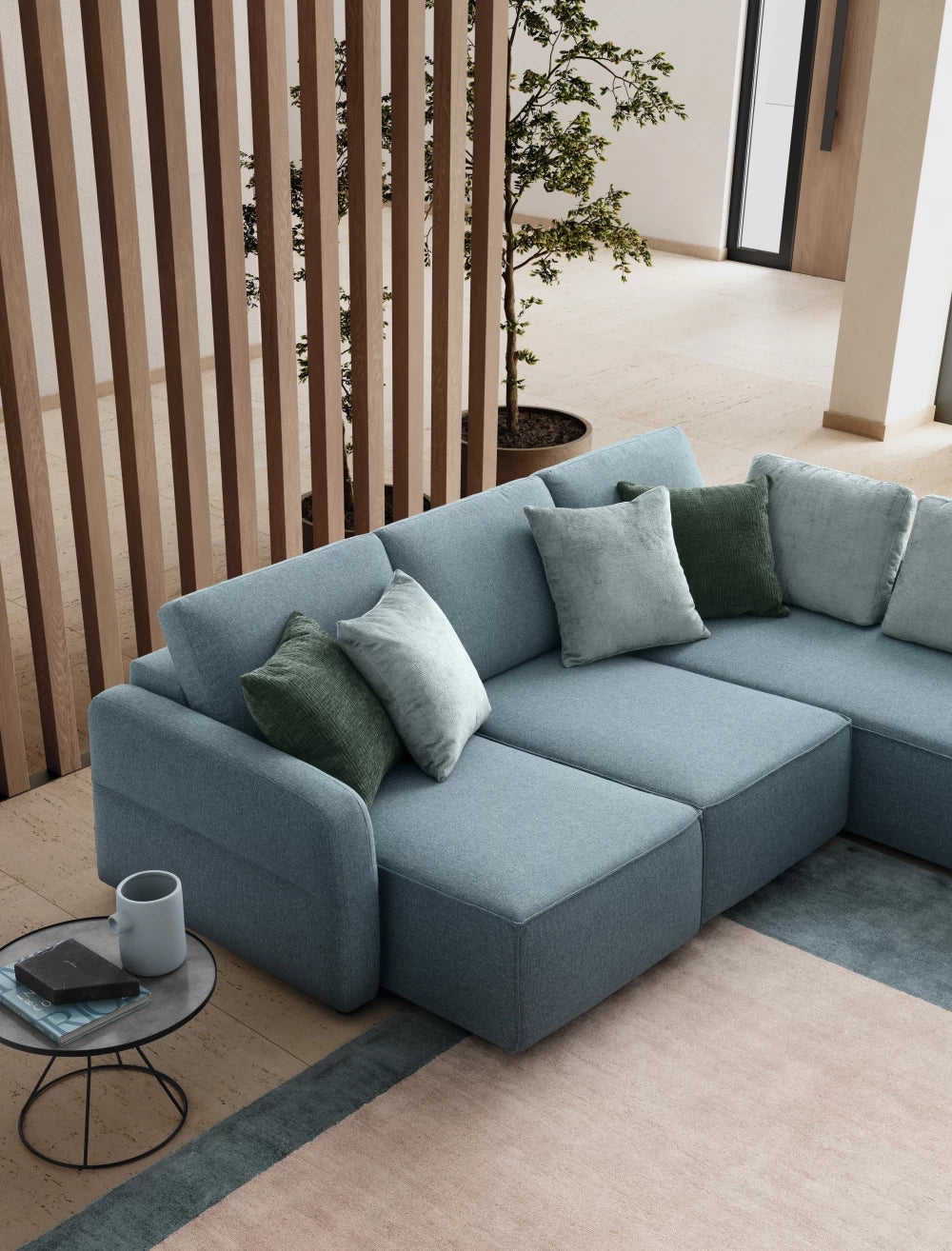 Coltar modular cu sezut retractabil L281cm Soho