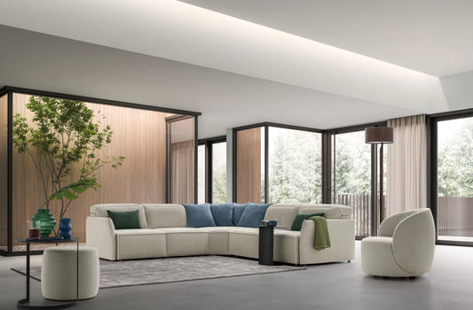 Coltar modular cu sezut retractabil si tetiera rabatabila L289cm Swan