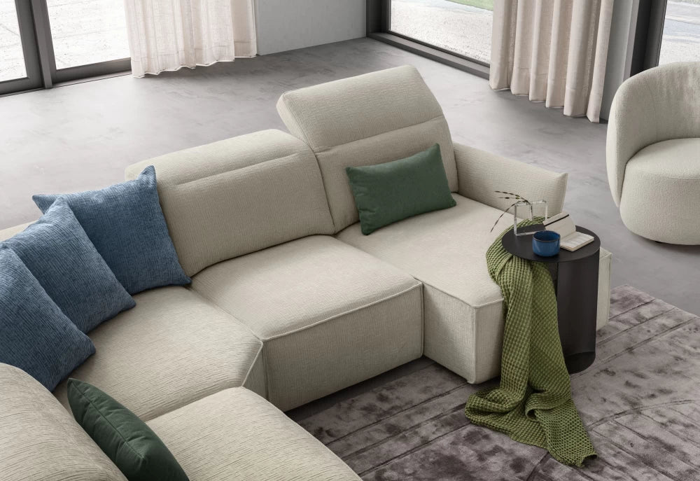 Coltar modular cu sezut retractabil si tetiera rabatabila L289cm Swan