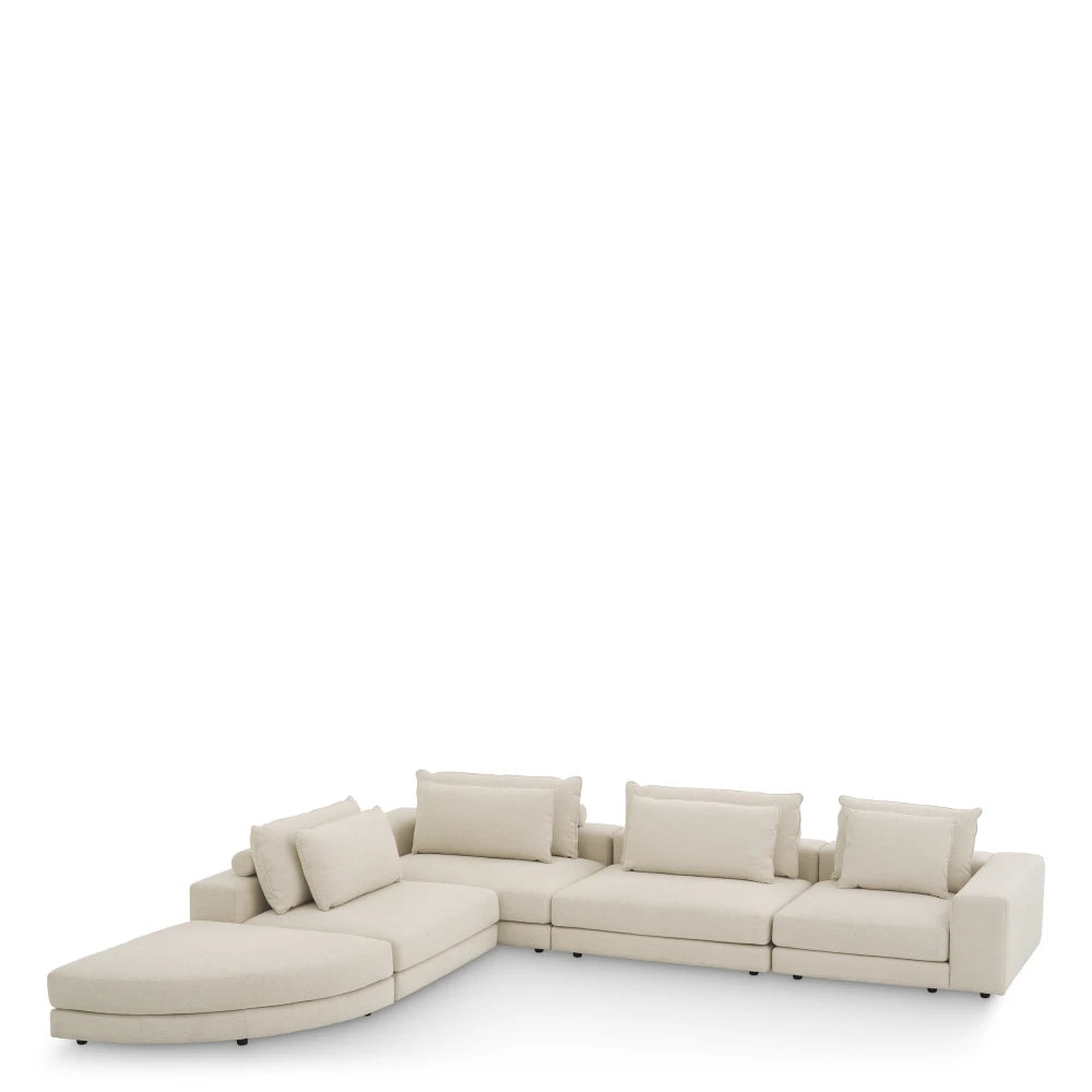 Coltar tapitat cu Stofa Nuoro Bej L388xA360xH77cm Lounge Club XL Eichholtz