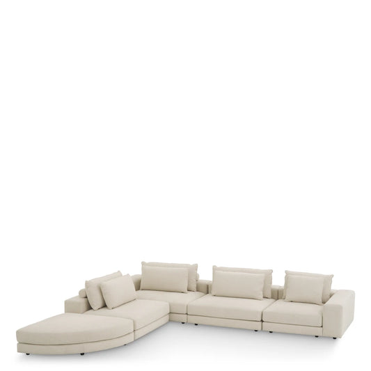 Coltar tapitat cu Stofa Nuoro Bej L388xA360xH77cm Lounge Club XL Eichholtz