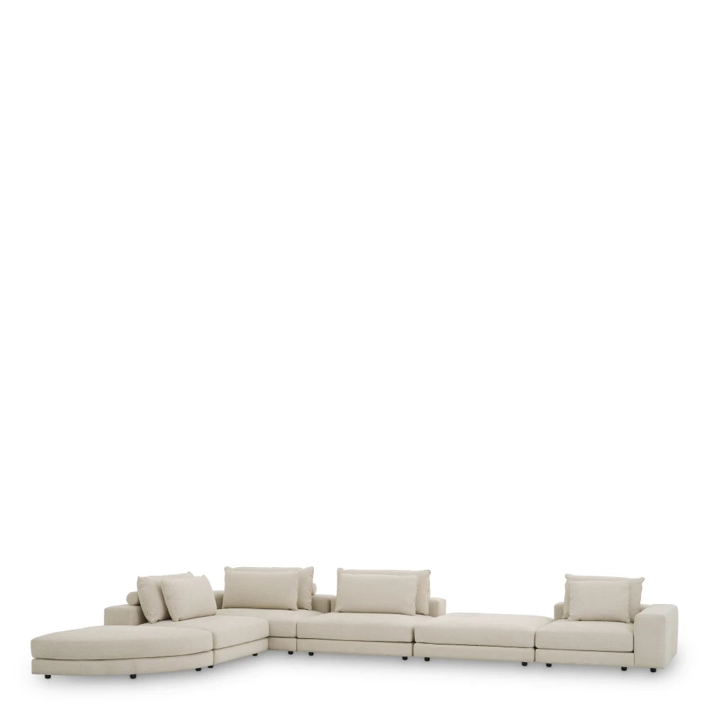 Coltar tapitat cu Stofa Nuoro Bej L388xA360xH77cm Lounge Club XL Eichholtz