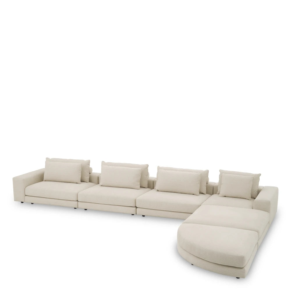 Coltar tapitat cu Stofa Nuoro Bej L388xA360xH77cm Lounge Club XL Eichholtz