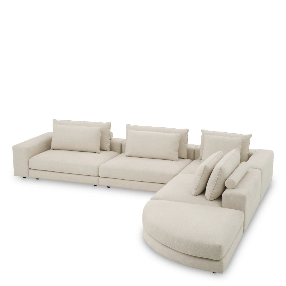 Coltar tapitat cu Stofa Nuoro Bej L388xA360xH77cm Lounge Club XL Eichholtz