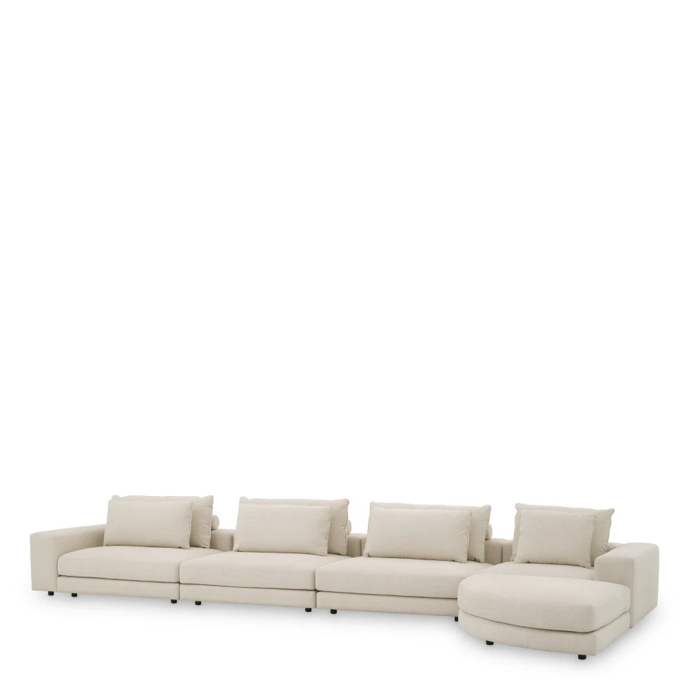 Coltar tapitat cu Stofa Nuoro Bej L388xA360xH77cm Lounge Club XL Eichholtz