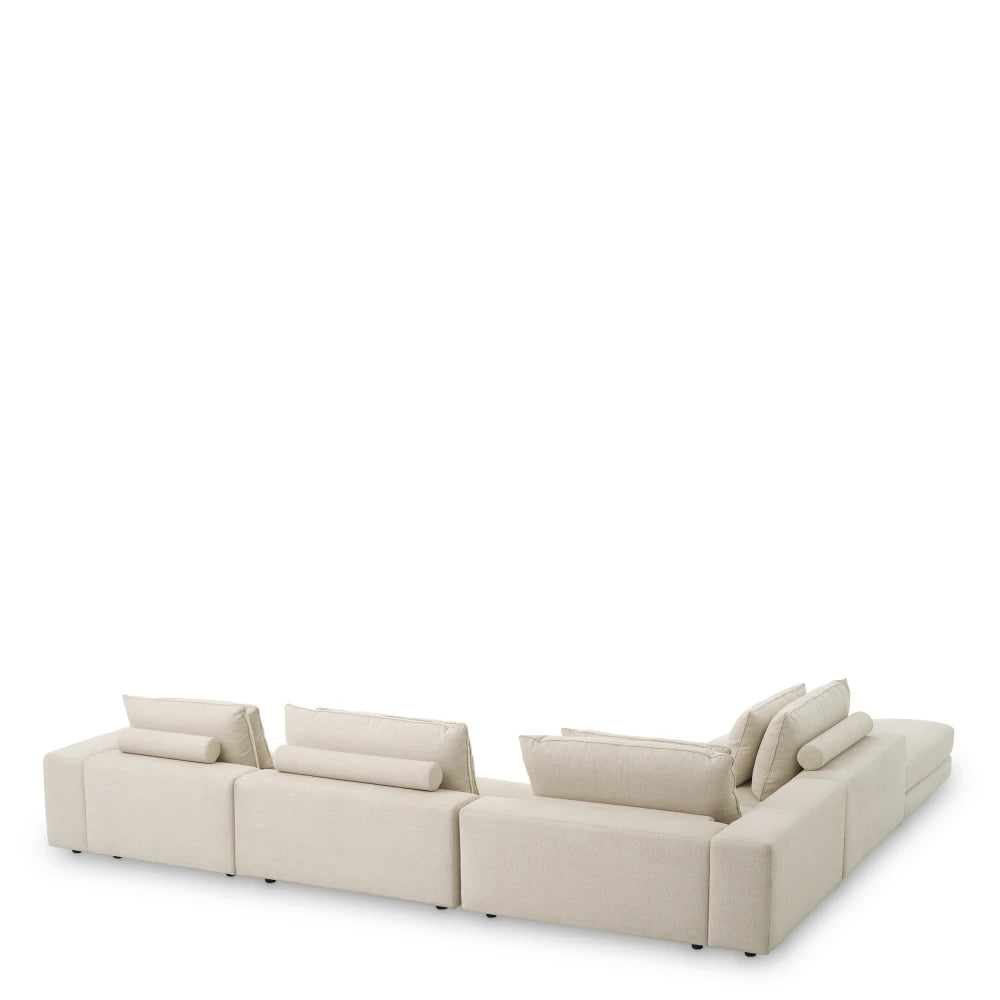Coltar tapitat cu Stofa Nuoro Bej L388xA360xH77cm Lounge Club XL Eichholtz