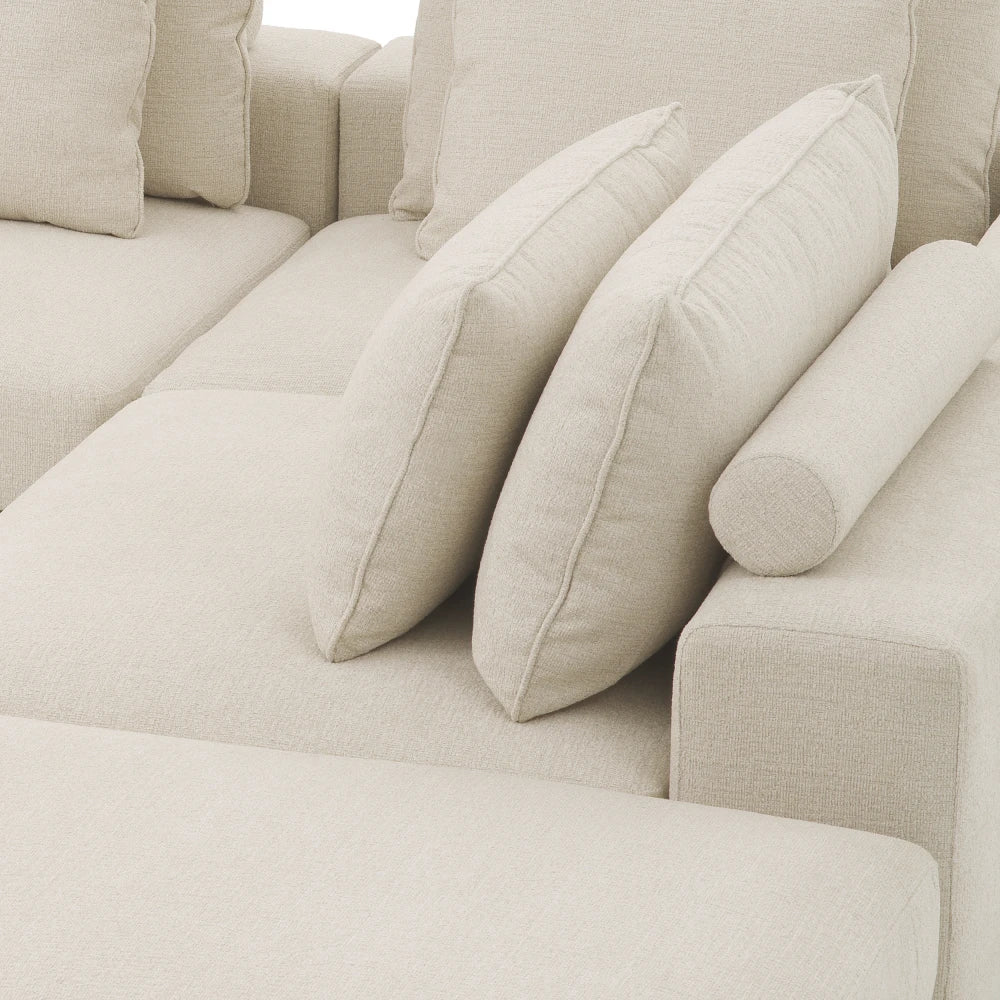 Coltar tapitat cu Stofa Nuoro Bej L388xA360xH77cm Lounge Club XL Eichholtz
