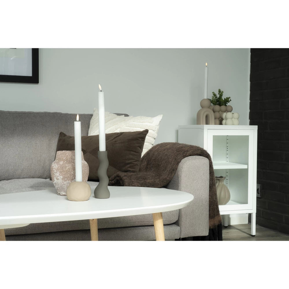 Comoda cu 1 usa din Sticla transparenta si Metal Alb L38xH70cm Dalby