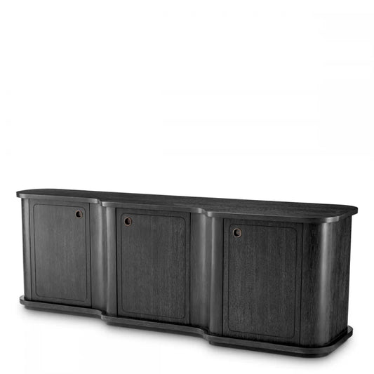 Comoda din Furnir de stejar Gri carbune L220xH75cm Caprioli Eichholtz