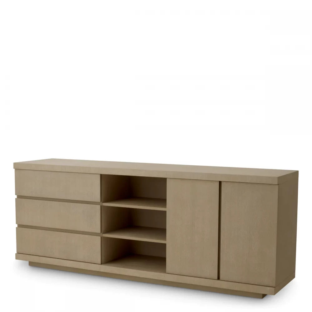 Comoda din Furnir de stejar Maro deschis L220xH85.5cm Crosby Eichholtz