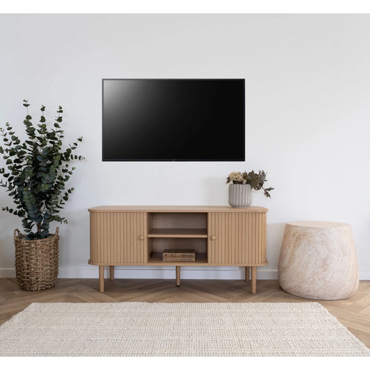 Comoda TV din MDF Maro si Lemn de pin Maro L113xH51.5cm Nikko