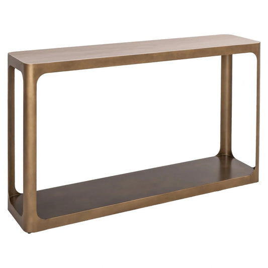 Consola din Metal Alama si Ceramica/Sticla Bej/Negru L140xH80cm Claridge Richmond interiors