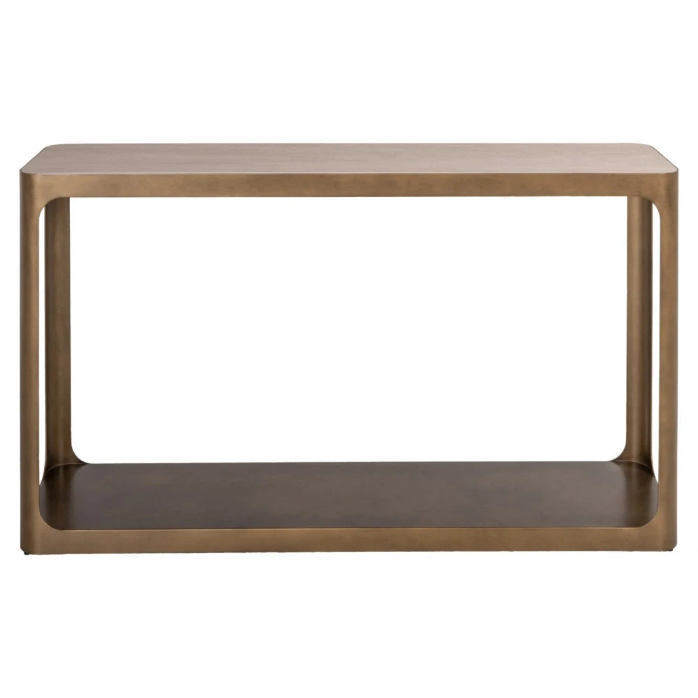 Consola din Metal Alama si Ceramica/Sticla Bej/Negru L140xH80cm Claridge Richmond interiors