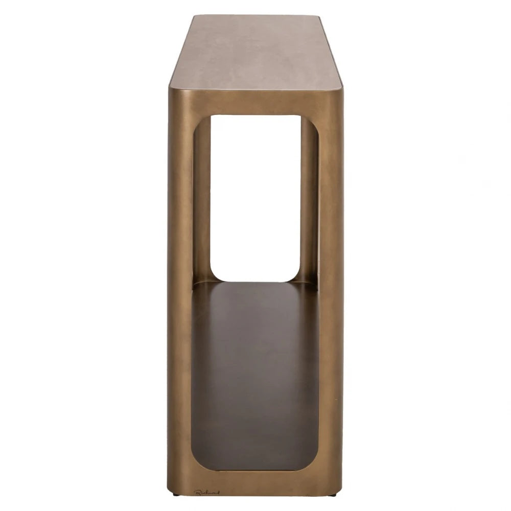 Consola din Metal Alama si Ceramica/Sticla Bej/Negru L140xH80cm Claridge Richmond interiors