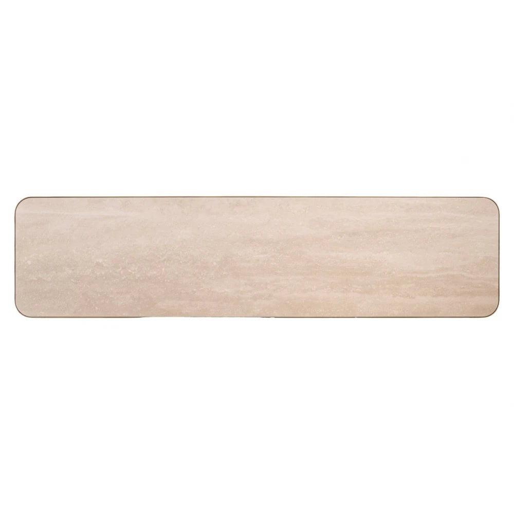 Consola din Metal Alama si Ceramica/Sticla Bej/Negru L140xH80cm Claridge Richmond interiors