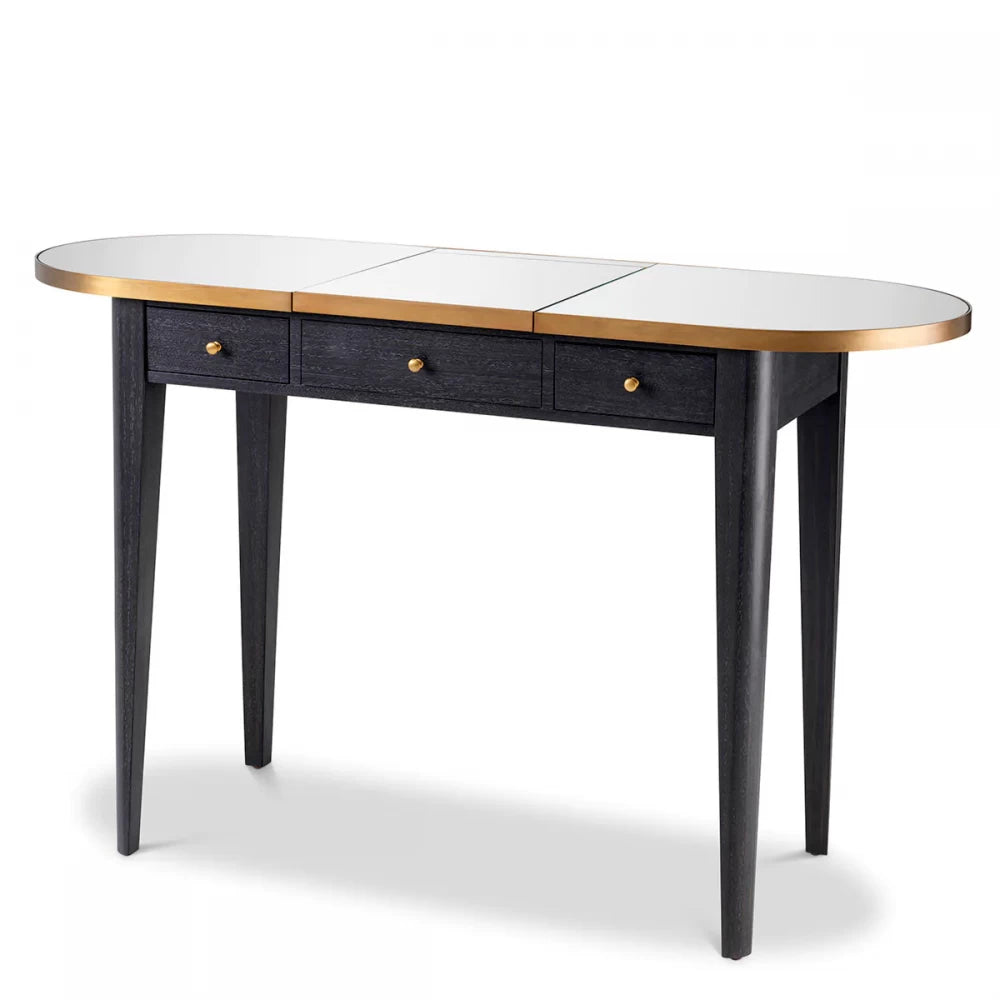 Consola din Oglinda  si Furnir de stejar Gri carbune L126xH78.5cm Toulouse Eichholtz