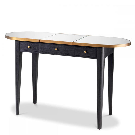 Consola din Oglinda  si Furnir de stejar Gri carbune L126xH78.5cm Toulouse Eichholtz