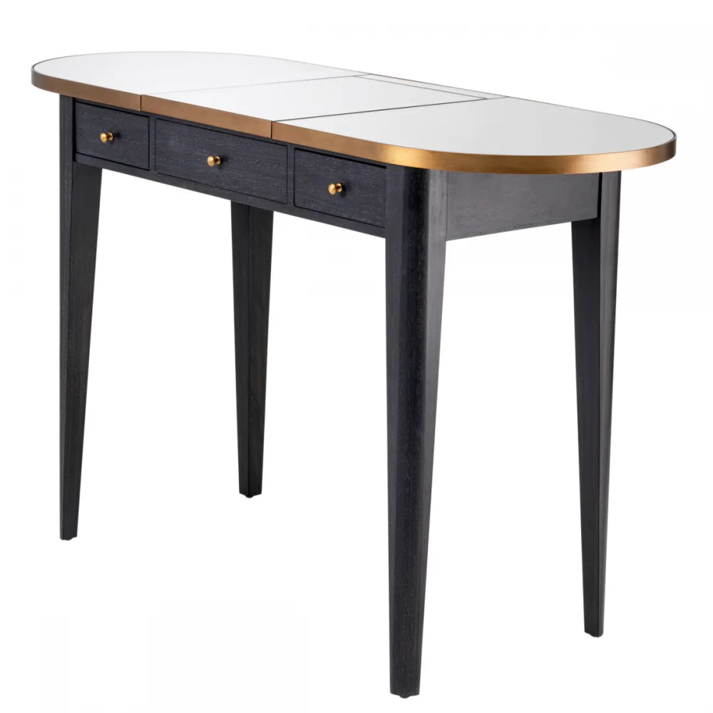 Consola din Oglinda  si Furnir de stejar Gri carbune L126xH78.5cm Toulouse Eichholtz