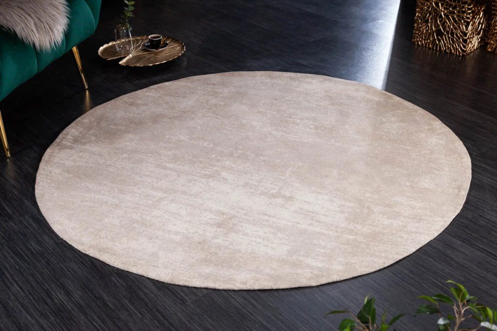 Covor rotund din Bumbac/Poliester Bej D150cm Modern Art