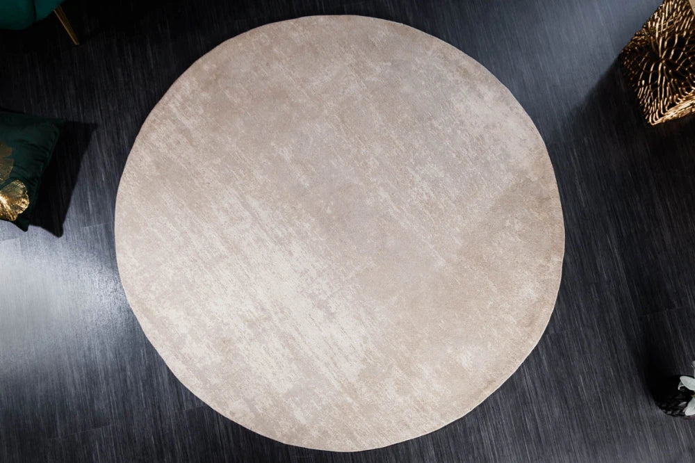 Covor rotund din Bumbac/Poliester Bej D150cm Modern Art