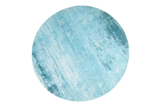 Covor rotund din Bumbac/Poliester Turcoaz D150cm Modern Art
