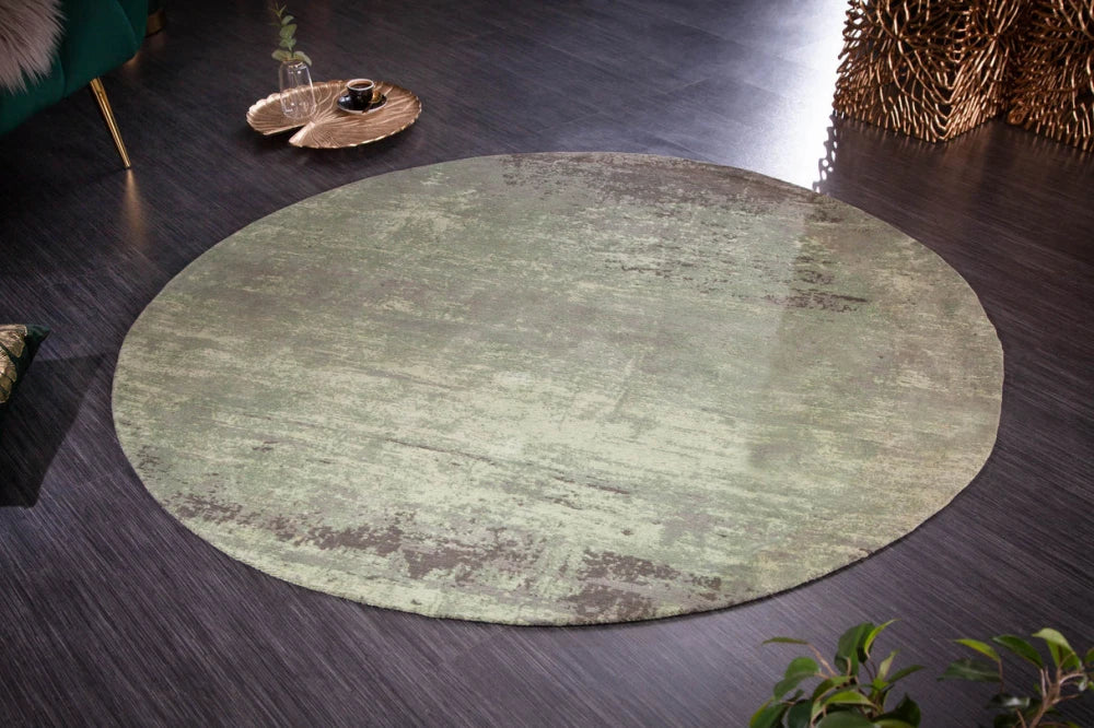 Covor rotund din Bumbac/Poliester Verde D150cm Infinity Home