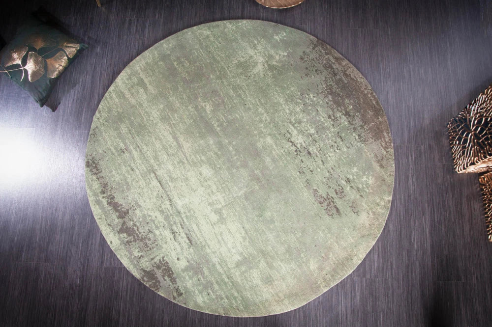 Covor rotund din Bumbac/Poliester Verde D150cm Infinity Home