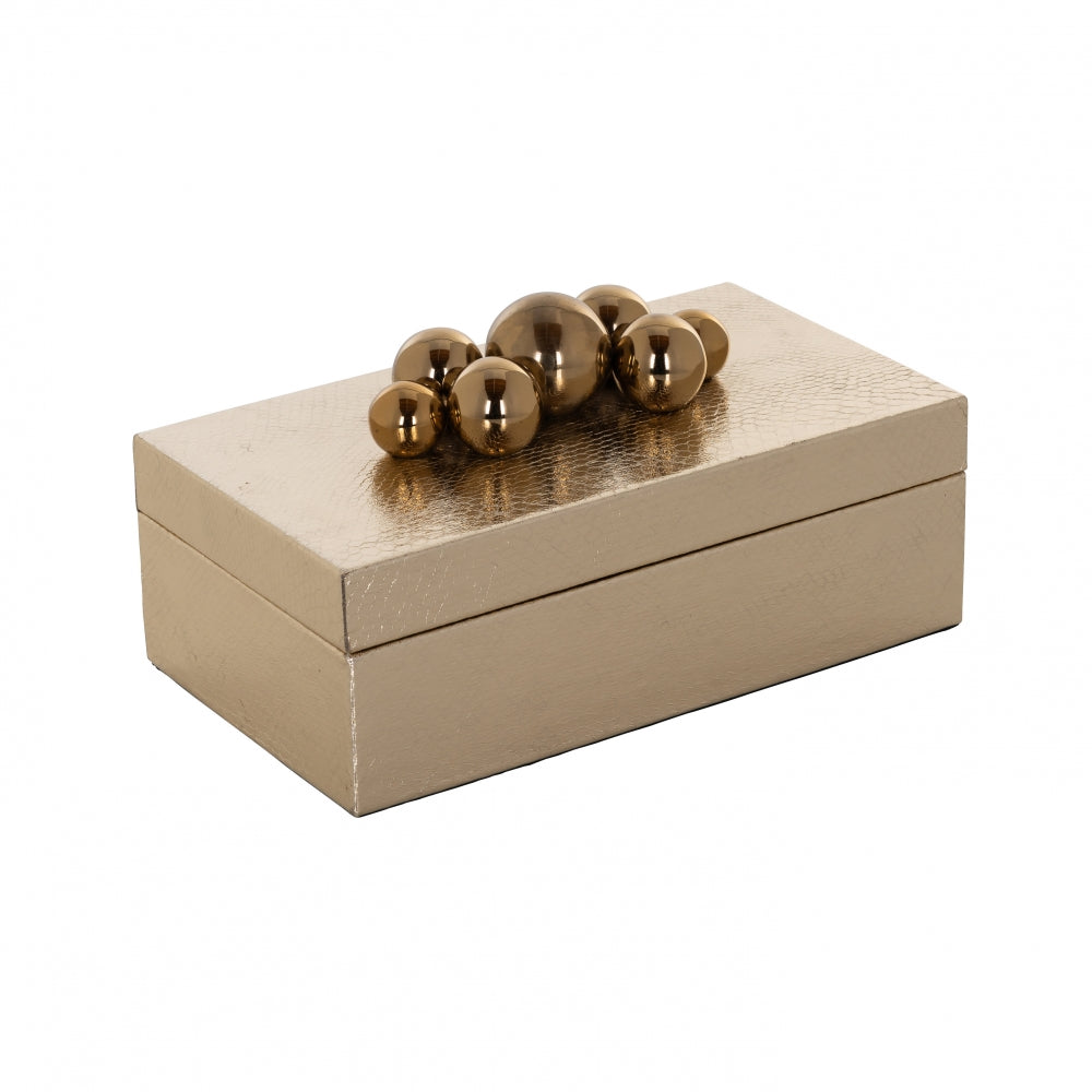 Cutie decorativa din MDF Auriu L23xH9cm Norah Richmond Interiors