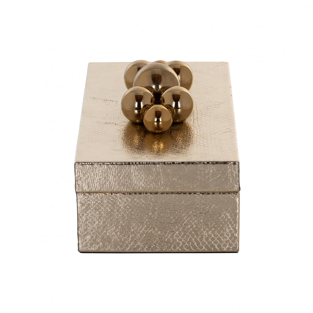 Cutie decorativa din MDF Auriu L23xH9cm Norah Richmond Interiors