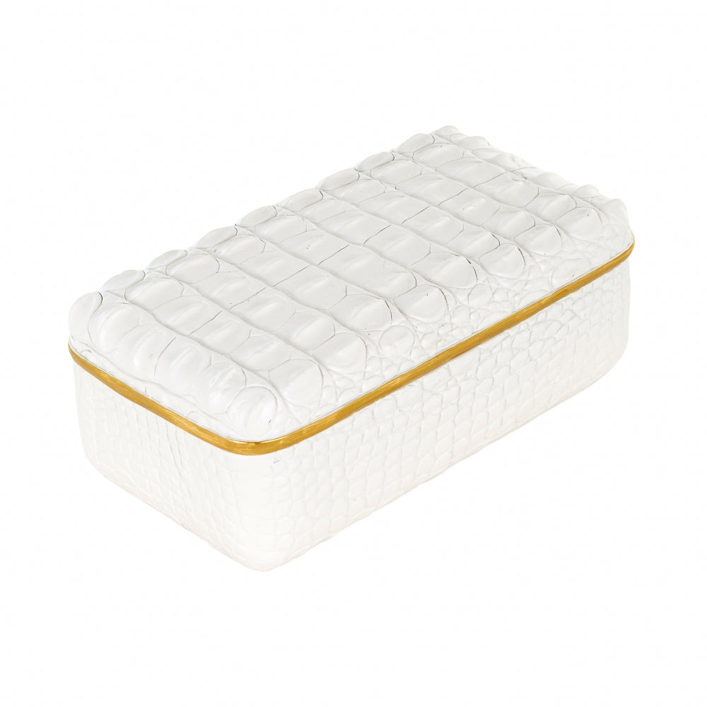 Cutie decorativa din Polirasina Alb L24xH10cm Cobe Richmond Interiors