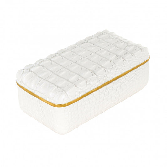 Cutie decorativa din Polirasina Alb L24xH10cm Cobe Richmond Interiors