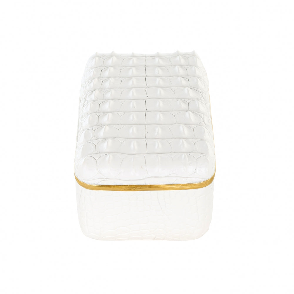 Cutie decorativa din Polirasina Alb L24xH10cm Cobe Richmond Interiors