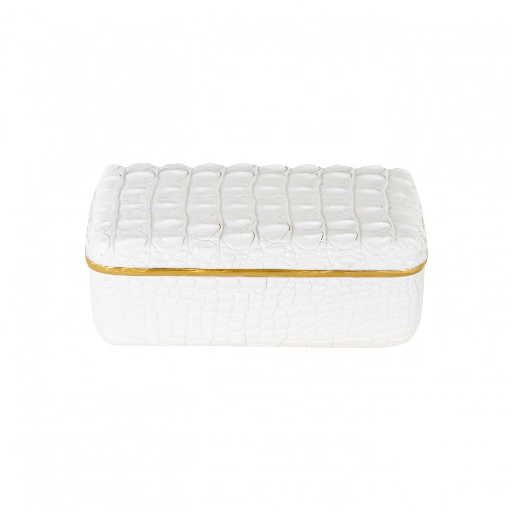 Cutie decorativa din Polirasina Alb L24xH10cm Cobe Richmond Interiors