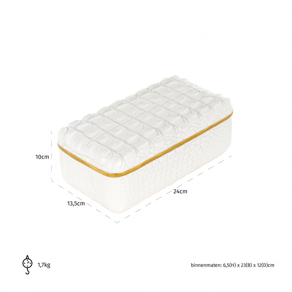 Cutie decorativa din Polirasina Alb L24xH10cm Cobe Richmond Interiors