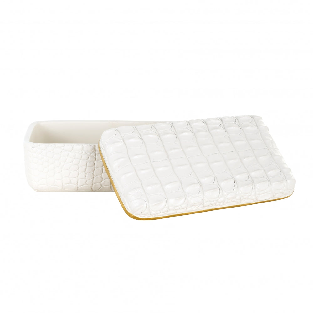 Cutie decorativa din Polirasina Alb L24xH10cm Cobe Richmond Interiors