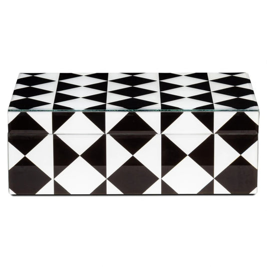 Cutie depozitare din MDF/Sticla Negru/Alb L28xH10cm Silas L Richmond interiors