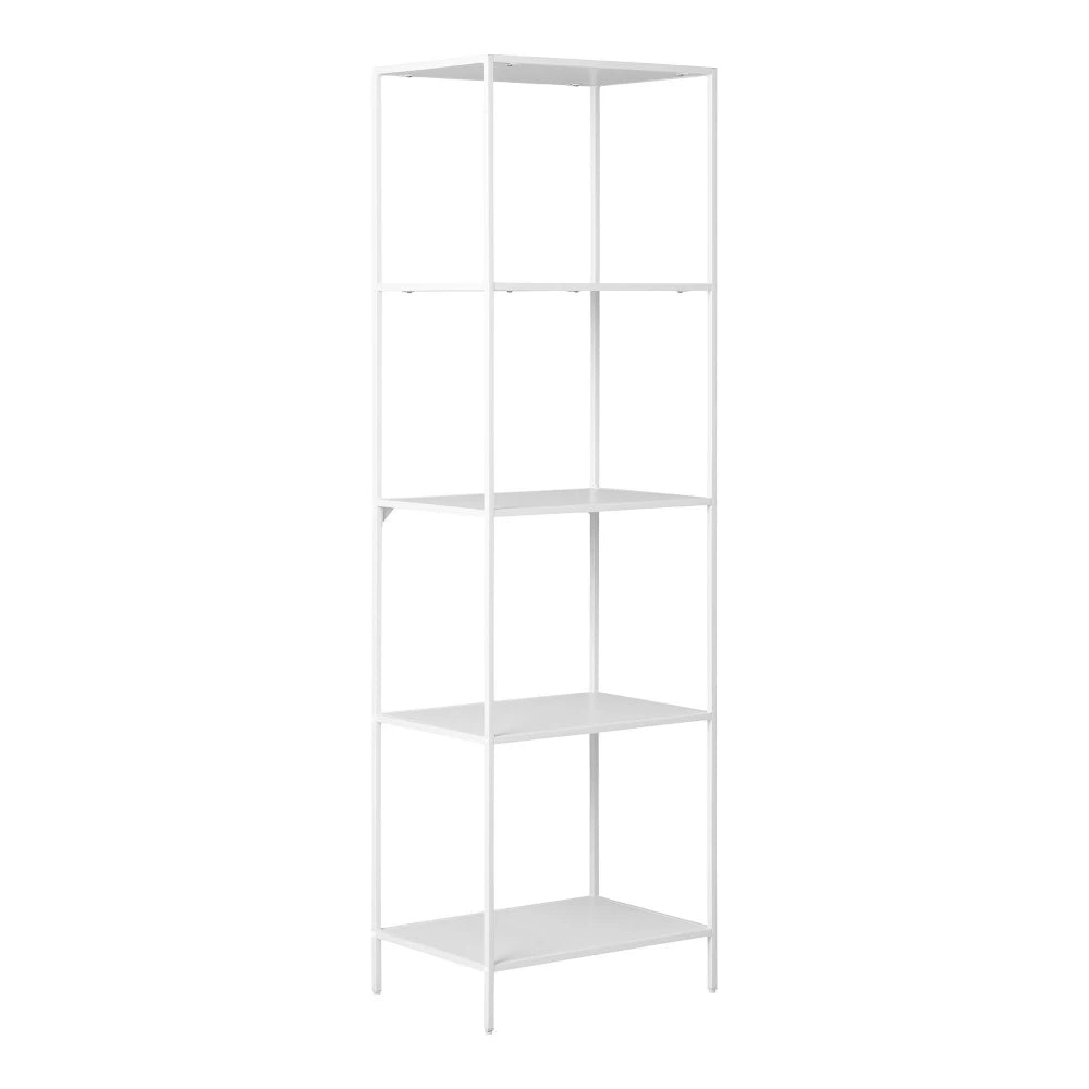 Etajera cu 5 rafturi din PAL Alb si Metal Alb L51xH170cm Vita