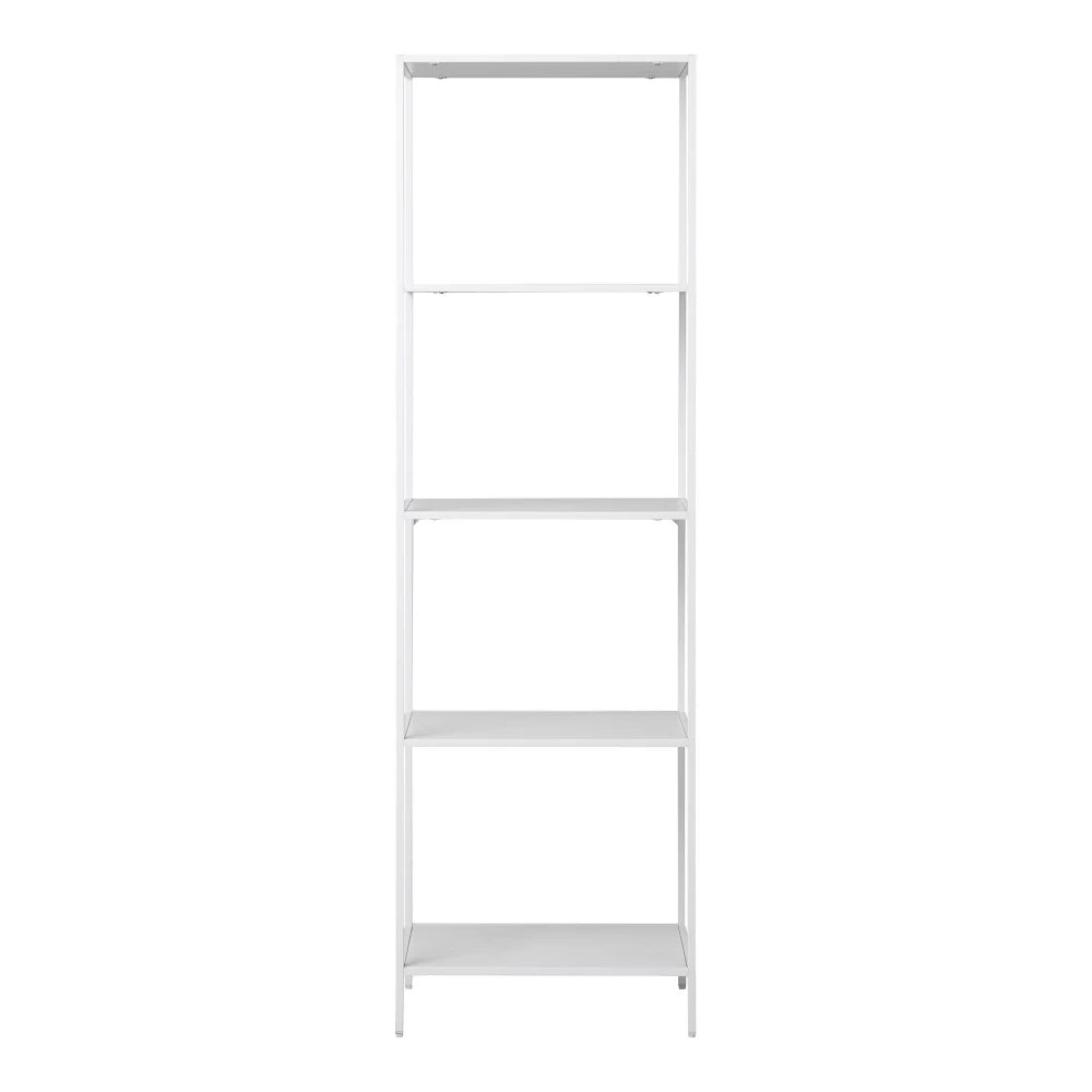 Etajera cu 5 rafturi din PAL Alb si Metal Alb L51xH170cm Vita